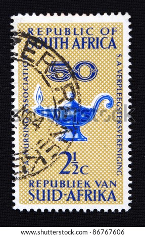 REPUBLIC OF SOUTH AFRICA - CIRCA 1990: A stamp printed in Republic of South Africa shows Magic Lamp, circa 1990