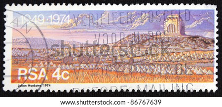 REPUBLIC OF SOUTH AFRICA - CIRCA 1974: A stamp printed in Republic of South Africa shows Landscape, circa 1974