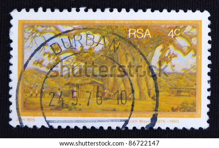 REPUBLIC OF SOUTH AFRICA- CIRCA 1975: A stamp printed in Republic of South Africa shows Trees, circa 1975