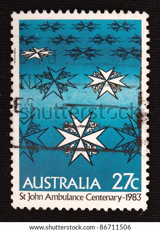 AUSTRALIA - CIRCA 1983: A stamp printed in Australia shows Animal Abstract, circa 1983