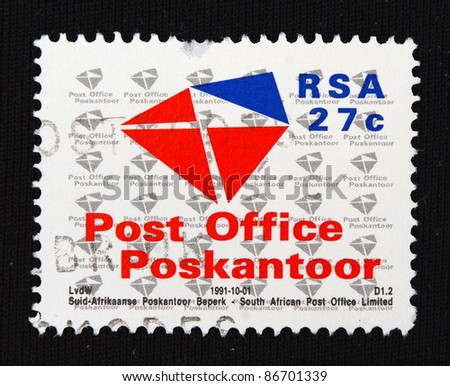 REPUBLIC OF SOUTH AFRICA - CIRCA 2000: A stamp printed in Republic of South Africa shows Letter, circa 2000