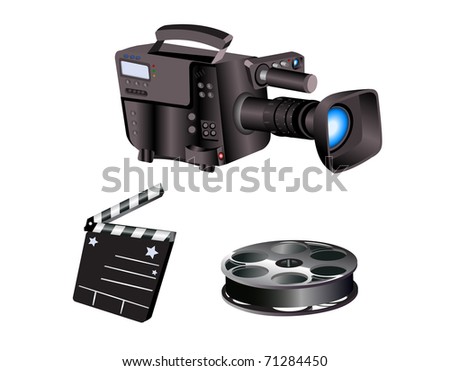 Movie Camera Icons Stock Vector Illustration 71284450 : Shutterstock