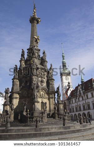 The Holy Trinity Column in Olomouc is a Baroque monument in the Czech Republic, built in 1716-??1754 in honor of God. The monument is enlisted into the UNESCO World Cultural Heritage.