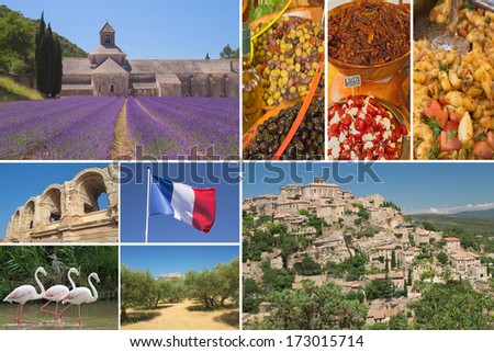 Provence famous landmarks picture collage (Provence, France)