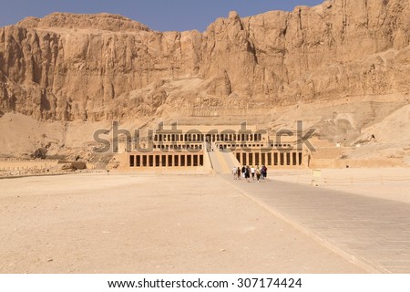 TEMPLE OF HATSHEPSUT- NOV 03: The Mortuary Temple of Hatshepsut is one of the most beautiful of all of the temples of Egypt located at Deir el-Bahri . November 03, 2011 in Hatshepsut Temple, Egypt.