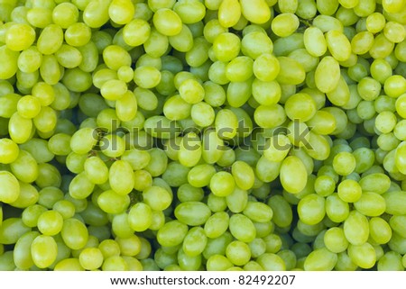 White wine grapes in a market