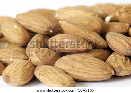 Close up of almonds. One of the superfoods said to be healthy and lower cholesterol