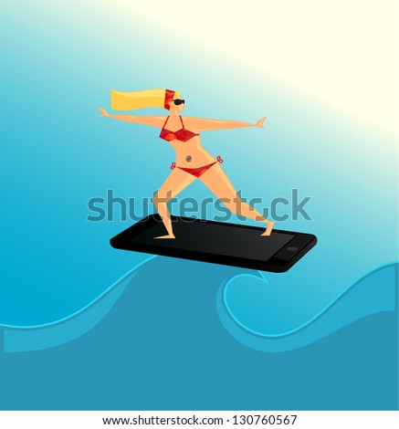Girl Surfing the Net on a Tablet