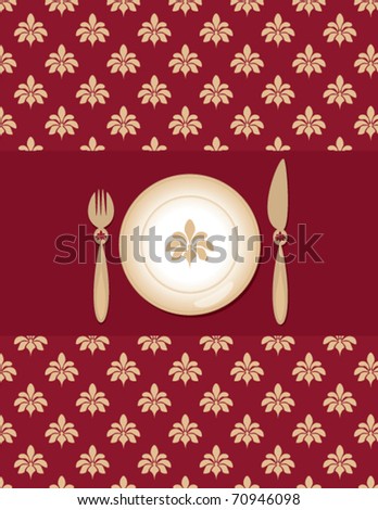 original background with a table set for registration of menu