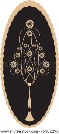 Abstract tree with flowers
