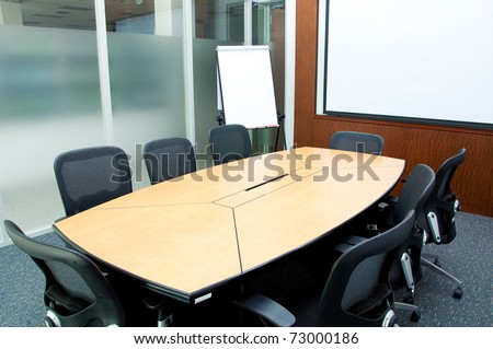 Small meeting room with flip chart