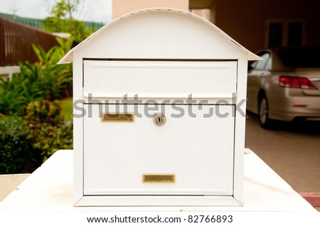 white mail box in front of home