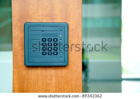 keypad on security door