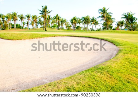 sand trap on golf course