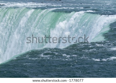 Niagara Falls Close Up of millions of gallons of foaming raging water