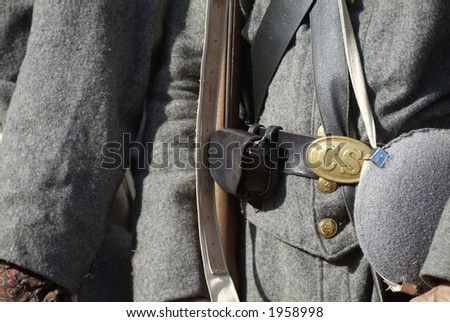 Civil War reenactment officer with sword