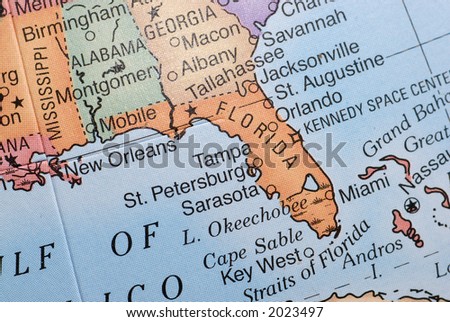 Macro Globe Map Detail 15 Florida