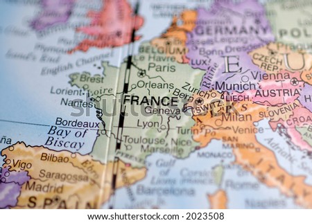 Macro Globe Map Detail 25 France Paris