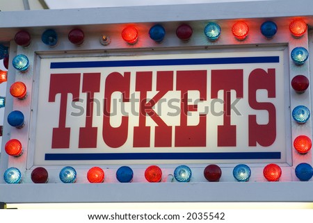 Carnival ticket stand booth sign