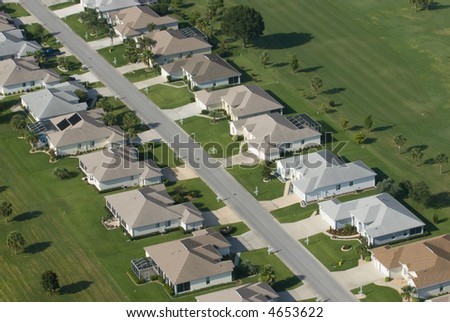 Aerial view of houses in typical home community 06