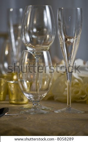 Elegant crystal glass glassware dining table place setting series 06