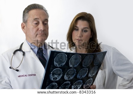 Doctor nurse health care professional white background x-ray