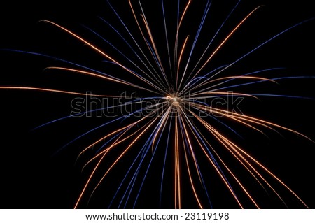 Fireworks celebration on July 4th, Independence Day with dark clean background