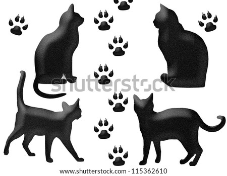 stock-vector-funny-black-cats-and-footpr