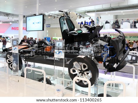 HANNOVER - SEP 20: Iveco Dual Energy Transmission for Trucks at the International Motor Show for Commercial Vehicles on September 20, 2012 in Hannover Germany