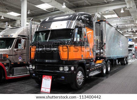 HANNOVER - SEP 20: Freightliner Argosy Truck at the International Motor Show for Commercial Vehicles on September 20, 2012 in Hannover Germany