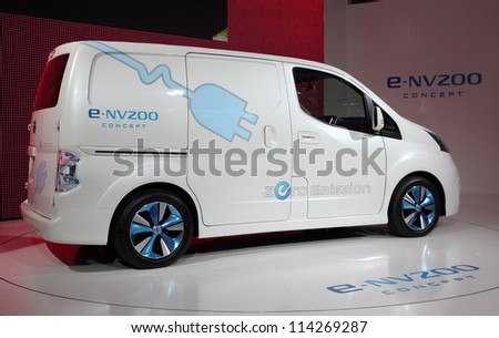 HANNOVER - SEP 20: Nissan E-NV200 electric Concept Van at the International Motor Show for Commercial Vehicles on September 20, 2012 in Hannover Germany