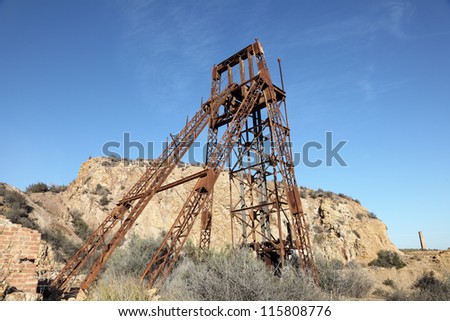 Industiral ruin of the old mine in Mazarron, Region Murcia, Spain