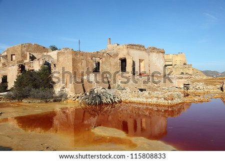 Industiral ruin of the old mine in Mazarron, Region Murcia, Spain