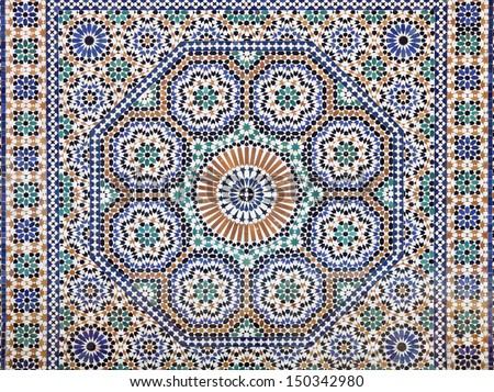 Oriental mosaic in Morocco, North Africa