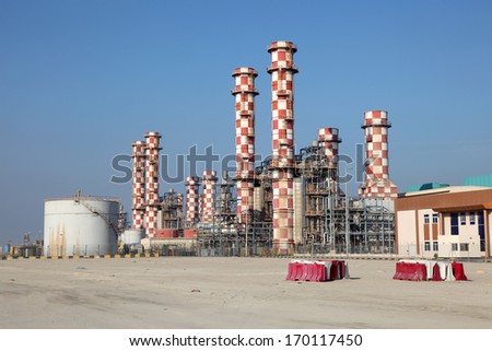 Power station plant in Muharraq. Bahrain, Middle East