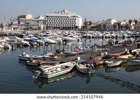 FARO, PORTUGAL - JUNE 20: Boats in the marina of the old Portuguese town Faro, June 20, 2010