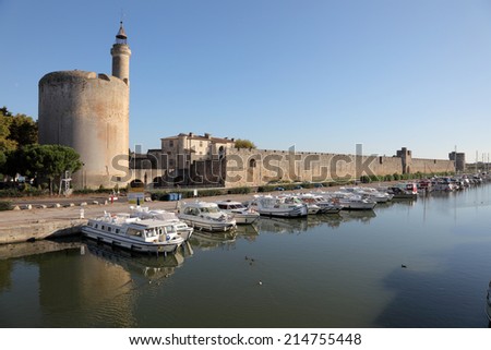 AIGUES-MORTES, FRANCE - OCT 5: Marina in Aigues-Mortes, southern France. October 5, 2011 in Aigues-Mortes, Languedoc-Roussillon, France