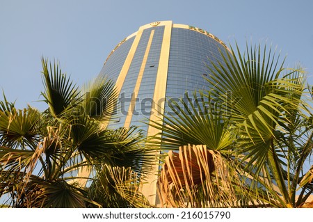 DUBAI, UAE - FEB 12: Office building at the Dubai Creek in Deira City. February 12, 2009 in Dubai, United Arab Emirates