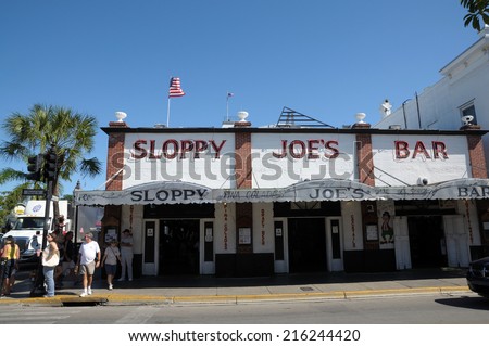KEY WEST, USA - DEC 30: Sloppy Joe\'s Bar - historic american bar in Key West. December 30, 2009 in Key West, Florida, USA