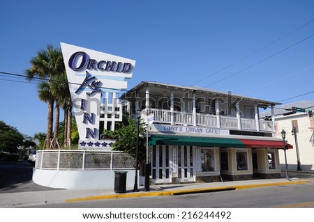 KEY WEST, USA - DEC 27: Orchid Key Inn Motel in Key West. December 27, 2009 in Key West, Florida, USA