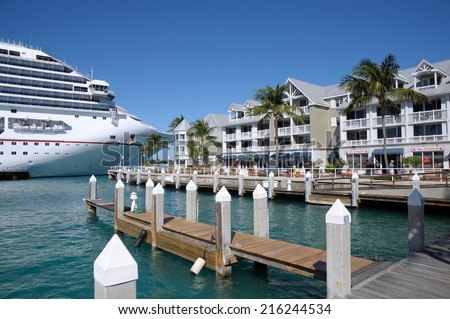 KEY WEST, USA - DEC 30: Cruise Ship Carnival Conquest in Key West. December 30, 2009 in Key West, Florida, USA