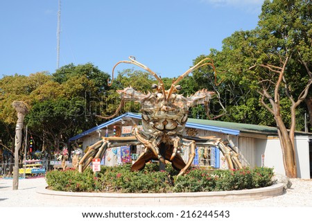 KEY WEST, USA - DEC 27: Giant Lobster in front of a souvenir shop at Florida Keys. December 27, 2009 in Key West, Florida, USA