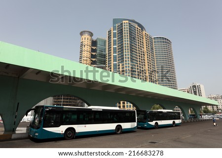 ABU DHABI, UAE - JUNE 1: Main Bus station in the city of Abu Dhabi. June 1, 2011 in Abu Dhabi, United Arab Emirates