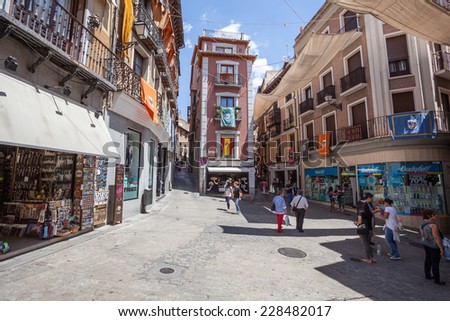 TOLEDO, SPAIN - JUNE 25: Square in the old town of Toledo. June 25, 2014 in Toledo, Castilla la Mancha, Spain