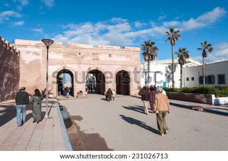 ESSAOUIRA, MOROCCO - NOV 27: Gate to the ancient medina of Essaouira. November 27, 2008 in Essaouira, Morocco, Africa