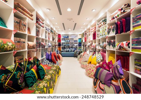 DUBAI, UAE - DEC 13: Interior of a shop inside of the Dubai Outlet Mall. December 13, 2014 in Dubai, United Arab Emirates