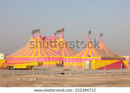 Circus tents in Abu Dhabi, United Arab Emirates