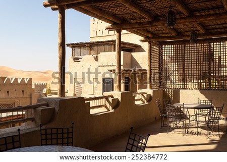 ABU DHABI - DEC 22: Qasr Al Sarab Desert Resort by Anantara in Abu Dhabi. December 22, 2014 in Liwa Desert, United Arab Emirates