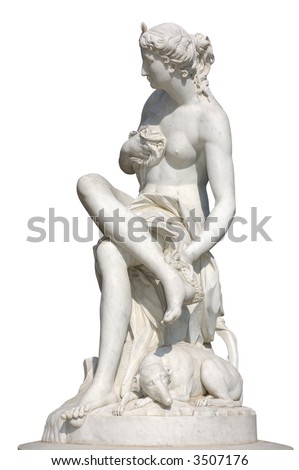 Ancient Roman Statue isolated over white background