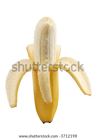 Banana Half Peeled